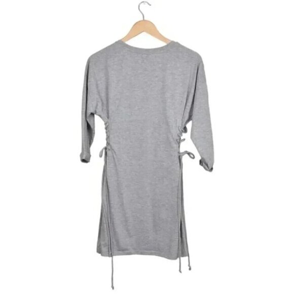 Topshop Lace Up Gray Mini Dress Size 4 - Picture 7 of 11